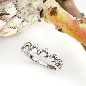 Silver paw print ring