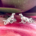 Silver Racing Cheetah Studs