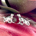 Silver Racing Cheetah Studs