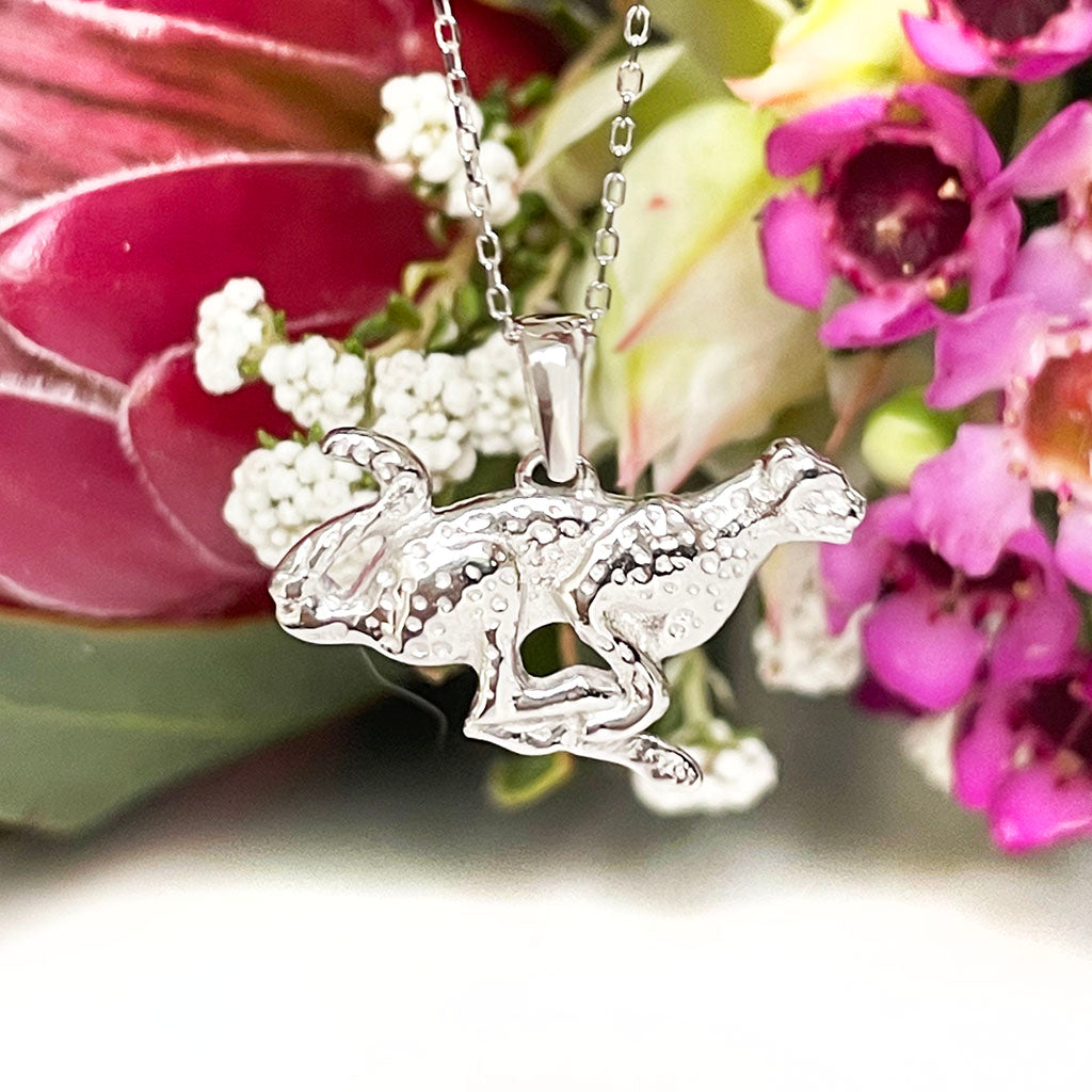 Silver leopard or cheetah pendant