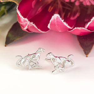 Silver cheetah studs