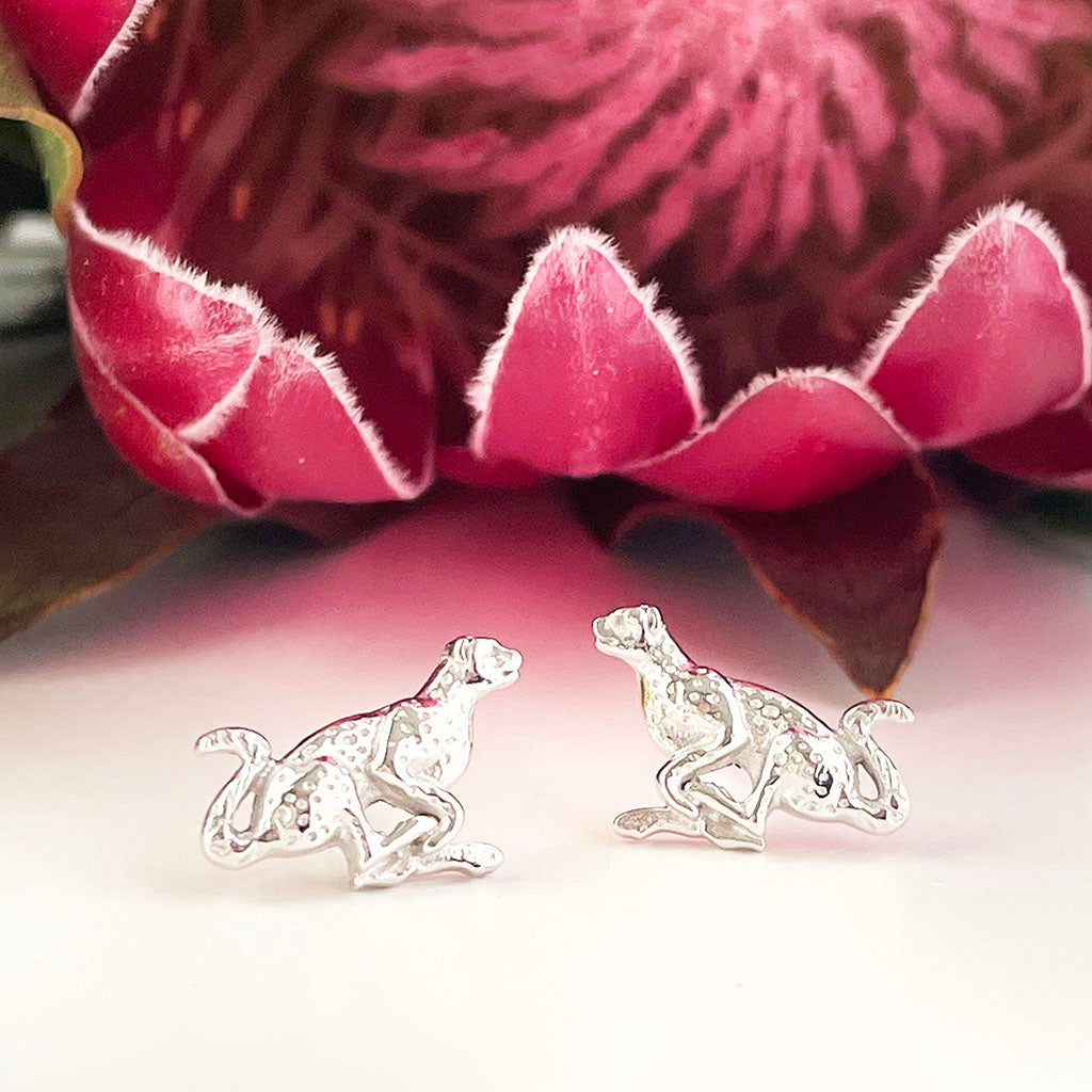 Silver cheetah studs