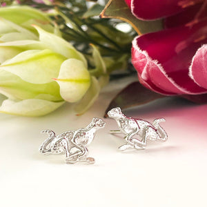 Silver cheetah studs