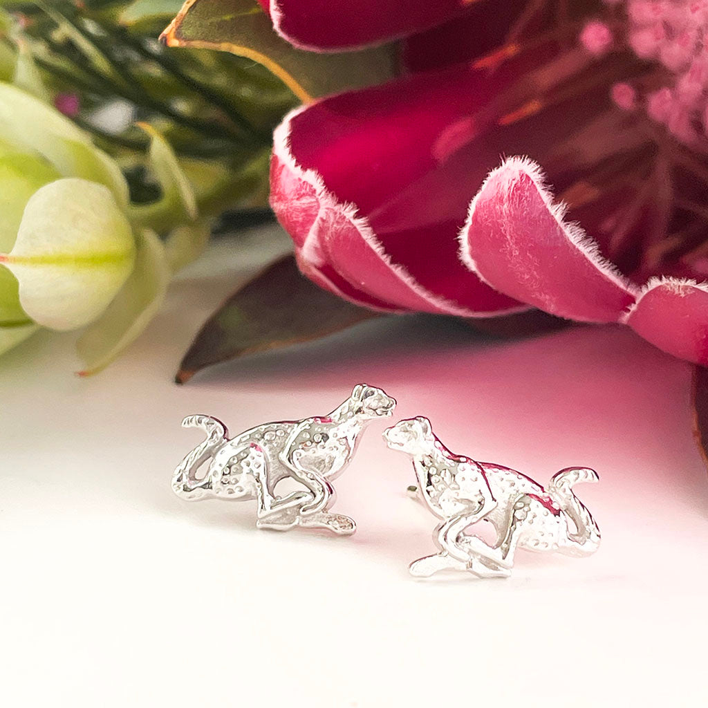 Silver cheetah studs