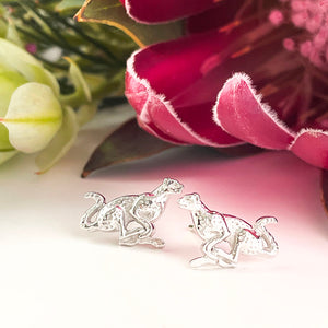 Silver cheetah studs