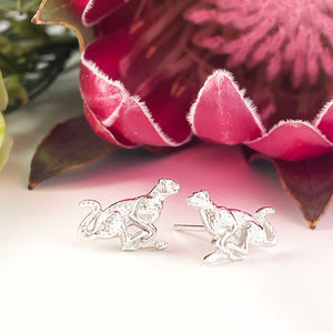 Silver cheetah studs