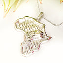Black Diamond silver Africa map pendant