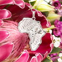 Black Diamond silver Africa map pendant