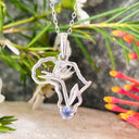 Silver tanzanite Bird of paradise Africa Pendant