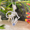 Silver tanzanite Bird of paradise Africa Pendant