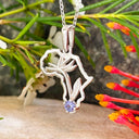 Silver tanzanite Bird of paradise Africa Pendant