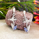 Silver Bird of Paradise Tanzanite Earrings