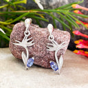 Silver Bird of Paradise Tanzanite Earrings