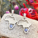 Tanzanite Table Mountain In Africa Map Silver Earrings