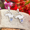 Tanzanite Table Mountain In Africa Map Silver Earrings