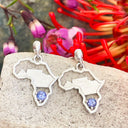 Tanzanite Table Mountain In Africa Map Silver Earrings