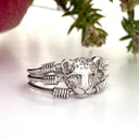 Silver Tribal Banded Leopard Head Ring