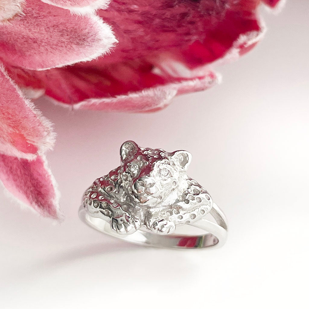 Silver Leopard Ring