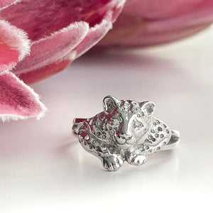 Silver Leopard Ring