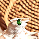 Simply Beautiful Solitaire Oval Cut Tsavorite White Gold Ring