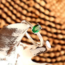Simply Beautiful Solitaire Oval Cut Tsavorite White Gold Ring