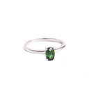 Simply Beautiful Solitaire Oval Cut Tsavorite White Gold Ring