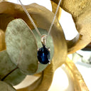 Simply Elegant Oval Sapphire White Gold Pendant