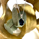Simply Elegant Oval Sapphire White Gold Pendant