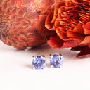 Simply Stylish Four Claw Tanzanite White Gold Studs