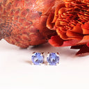 Simply Stylish Four Claw Tanzanite White Gold Studs