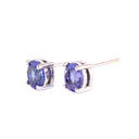 Simply Stylish Four Claw Tanzanite White Gold Studs