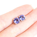 Simply Stylish Four Claw Tanzanite White Gold Studs