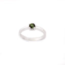 Simply Stylish Petite White Gold Round Tourmaline Solitaire Ring