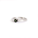 Simply Stylish Petite White Gold Round Tourmaline Solitaire Ring