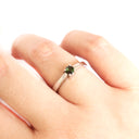 Simply Stylish Petite White Gold Round Tourmaline Solitaire Ring