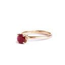 Sleek Yellow Gold Band Gallery Ruby Ring