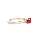 Sleek Yellow Gold Band Gallery Ruby Ring