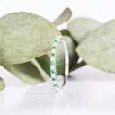 Slimline Emerald and Diamond White Gold Eternity Ring
