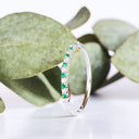Slimline Emerald and Diamond White Gold Eternity Ring