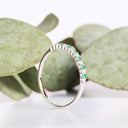 Slimline Emerald and Diamond White Gold Eternity Ring