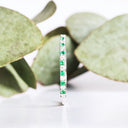 Slimline Emerald and Diamond White Gold Eternity Ring