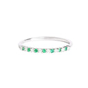 Slimline Emerald and Diamond White Gold Eternity Ring