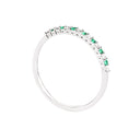 Slimline Emerald and Diamond White Gold Eternity Ring