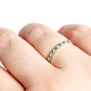 Slimline Emerald and Diamond White Gold Eternity Ring