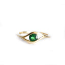 Slinky Split Band Round Tsavorite Yellow Gold Ring