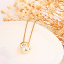 White Diamond Yellow Gold Pendant