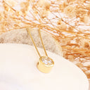 White Diamond Yellow Gold Pendant