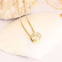 White Diamond Yellow Gold Pendant