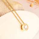 White Diamond Yellow Gold Pendant