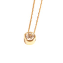 Solitaire Fire Bezel Set White Diamond Yellow Gold Pendant